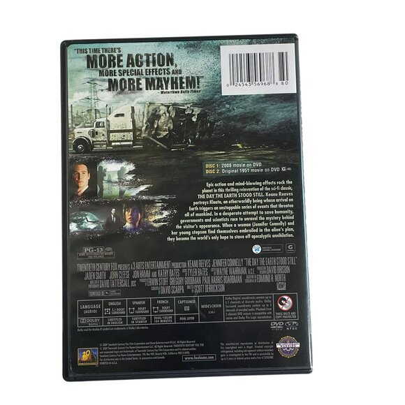 The Day the Earth Stood Still Alien Invasion DVD 2008 u PG13 Keanu Reeves  Jenni - Picture 2 of 2